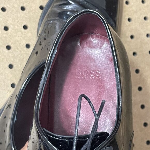 Hugo Boss Designer Oxford Dress Shoes Italy Made Tuxedo Suit Black Size 9 Men main image 5